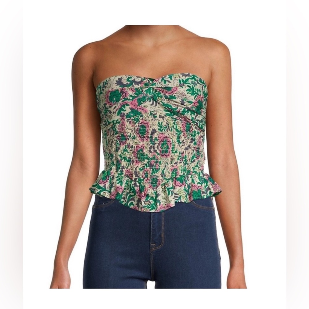 Free People One More Time Floral Tube Top - Picture 2 of 13